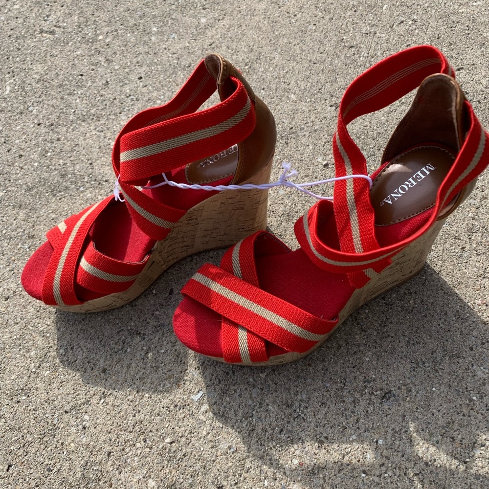 New red wedges! Never worn size 5.5
